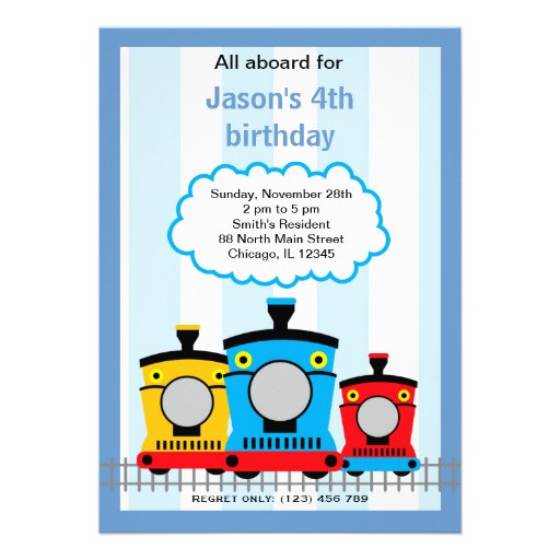 Train Birthday Custom Announcement