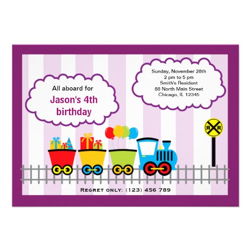 Train Birthday Custom Invitation