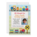 Train Birthday Party Invitation invitation