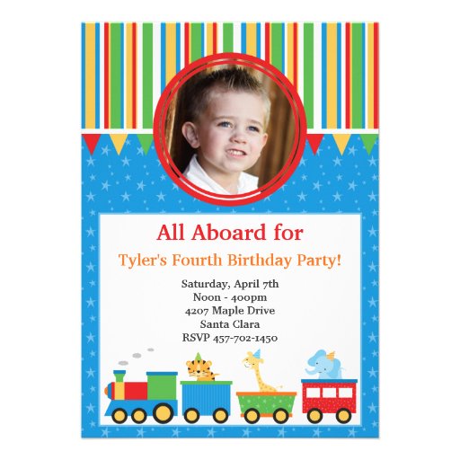 Train Birthday Party Invitation