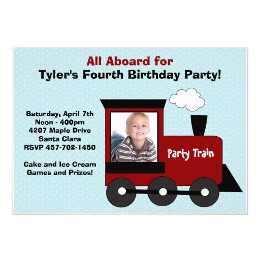 Train Birthday Party Invitation