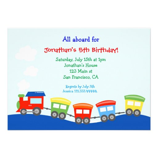 Train Birthday party Invitation