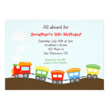 Train Birthday party Invitation