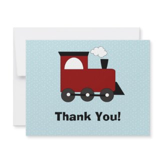 Train Birthday Party Invitation Thank You Card invitation