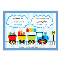 Train Birthday Personalized Invite