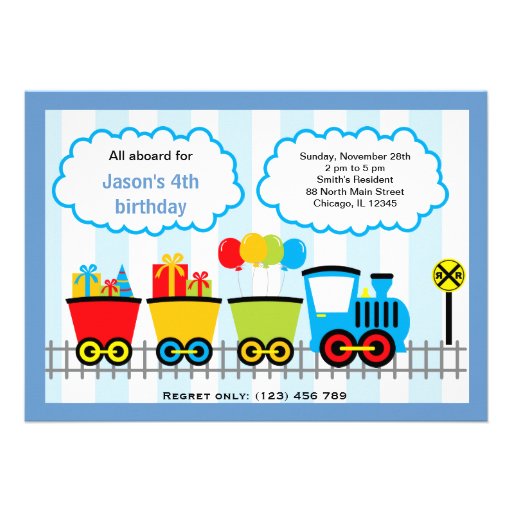 Train Birthday Personalized Invite