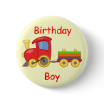 Train Birthday Pin buttons