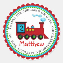 Train Birthday Stickers