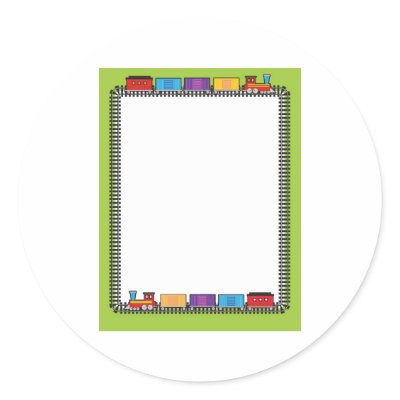 Train Border Round Sticker by mariabellimages