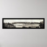 Train Bridge MN River Photo 1916 Print