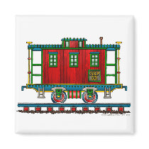 Train Caboose Car Magnets by art1st Train Caboose Car Magnets