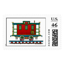 Train Caboose Car Railroad Stamps by art1st Train Caboose Car Railroad Stamps
