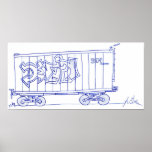 Train Car Drawing Print