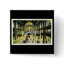Train Concourse, Chicago Union Station - Vintage Pinback Button