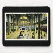 Train Concourse, Chicago Union Station - Vintage Mousepads