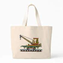 Train Crane Car Maintenance Car Bags/Totes by art1st Train Crane Car Maintenance Car Bags/Totes