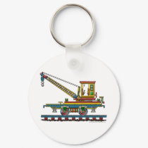 Train Crane Car Maintenance Car Key Chains keychains by art1st Train Crane Car Maintenance Car Key Chains keychains