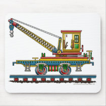 Train Crane Car Maintenance Car Mouse Pad mousepads by art1st Train Crane Car Maintenance Car Mouse Pad mousepads