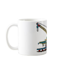Train Crane Car Maintenance Car Railroad mugs by art1st Train Crane Car Maintenance Car Railroad mugs