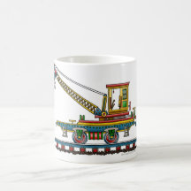 Train Crane Car Maintenance Car Railroad Coffee Mug