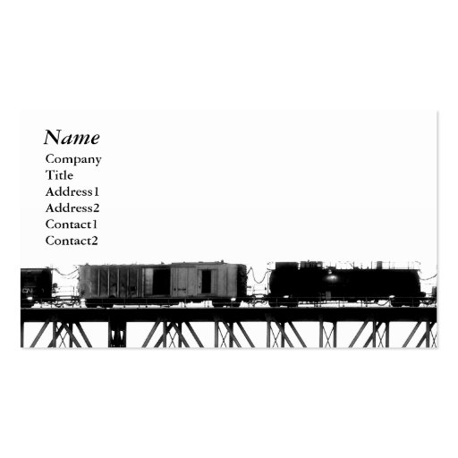 Train crossing Bridge black&white - Business Cards (front side)