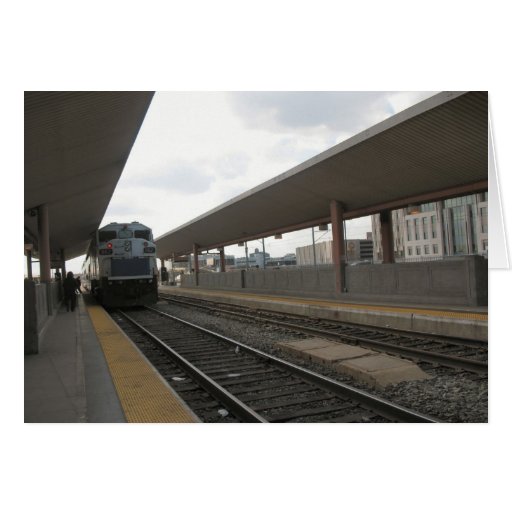 Train Downtown Los Angeles Greeting Card