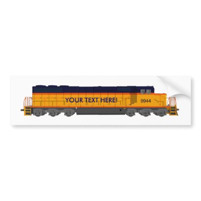 Train Engine: Classic Color Scheme: Bumper Stickers by spiritswitchboard