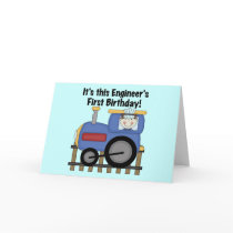 Train Engineer 1st Birthday Tshirts and gifts Greeting Card