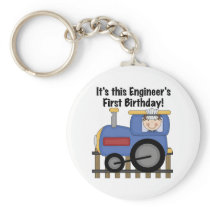 Train Engineer 1st Birthday Tshirts and gifts Keychain