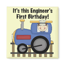 Train Engineer 1st Birthday Tshirts and gifts Refrigerator Magnets