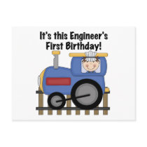 Train Engineer 1st Birthday Tshirts and gifts Post Card