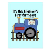 Train Engineer 1st Birthday Tshirts and gifts Postcards