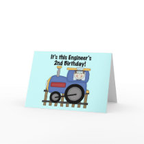 Train Engineer 2nd Birthday Tshirts and Gifts cards
