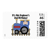 Train Engineer 2nd Birthday Tshirts and Gifts Stamp