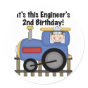 Train Engineer 2nd Birthday Tshirts and Gifts sticker