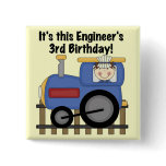 Train Engineer 3rd Birthday Tshirts and Gifts Pin