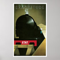 Train Exactitude ETAT Railroad Vintage Poster Art