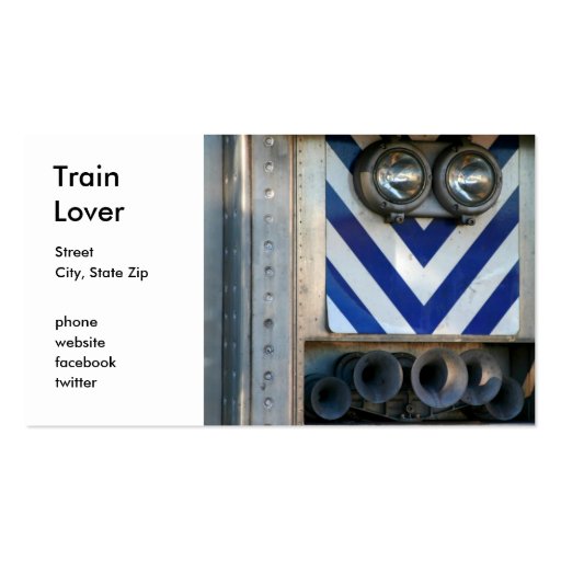 Train Face Business Card Template (front side)
