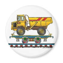 Train Flat Car Dump Truck Magnets by art1st Train Flat Car Dump Truck Magnets