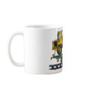 Train Flat Car With Dump Truck Railroad mugs