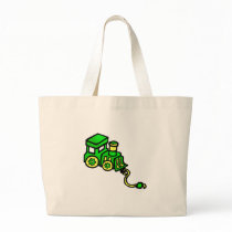 Train Green Tote Bags