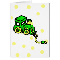 Train Green Greeting Card