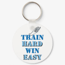 Train hard  Win Easy - Track and Field keychains