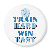 Train Hard, Win Easy - Volleyball magnets by bbdesignsco Train Hard, Win Easy - Volleyball magnets