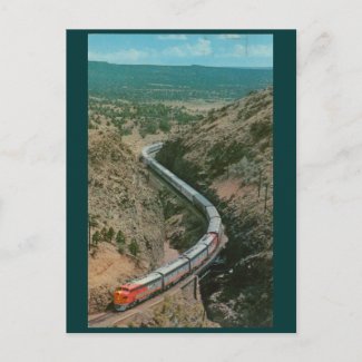 Train in Apache Canyon, NM Vintage postcard