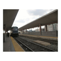 Train in Downtown Los Angeles Poster posters
