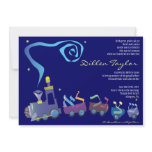 Train Jewish Baby Naming Invitation Hebrew Boy