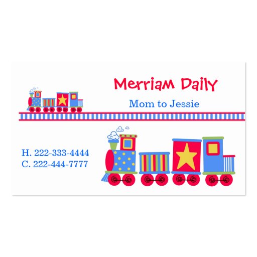 Train Mommy Play Date Card Business Card Templates