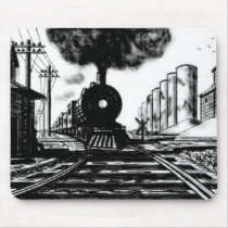 train mousepads by digiartistdave train mousepads