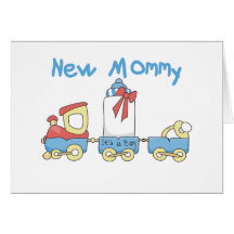 Train New Mommy of Boy tshirts and Gifts Greeting Card
